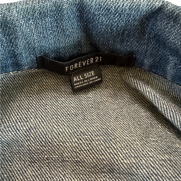 Forever 21 Studded Button Down Denim Jacket All Size - Picture 12 of 17